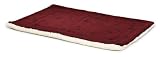 Midwest Fleece/Burgundy Paw Print Reversible Mat, 35-by-23-Inch