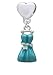 Blue Dress European Heart Charm Dangle Bead [Jewelry]