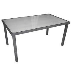 Gartentisch Aluminium/Glas 150x90cm Anthrazit/Weiss