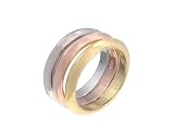 SilverBin Three-Tone Triple Rolo Ring Set
