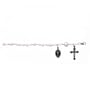Sterling Silver and Pearl Rosary Bracelet w/ Medal & Cross, 7"