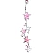 Twist Pink Cubic Zirconia Nautical Star Belly Ring