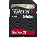 Sandisk 512MB ULTRA II SD (SDSDH-512-901) & BlueProton USB 2.0 Secure Digital Card Reader (Red)