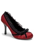 Women's Pleated Pump, 3 1/2 Inch (Red Satin;9)