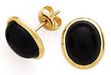 14K OVAL ONYX 8X10MM EARRINGS (POST)