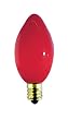 5 Watt Ceraminc Red C7 Light Bulb / Candelabra Base / Incacdescent Christmas Light Bulb / Holiday Light Bulb