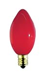 5 Watt Ceraminc Red C7 Light Bulb / Candelabra Base / Incacdescent Christmas Light Bulb / Holiday Light Bulb