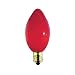5 Watt Ceraminc Red C7 Light Bulb / Candelabra Base / Incacdescent Christmas Light Bulb / Holiday Light Bulb