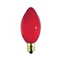 5 Watt Ceraminc Red C7 Light Bulb / Candelabra Base / Incacdescent Christmas Light Bulb / Holiday Light Bulb
