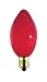 5 Watt Ceraminc Red C7 Light Bulb / Candelabra Base / Incacdescent Christmas Light Bulb / Holiday Light Bulb