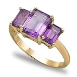 Amethyst Three Stone Ring