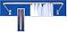 C-shaped Shower Rod Set w/ Ceiling Brace - Polished Chrome
