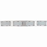 Globe Europa Four-Light Vanity, Brushed Steel with Frosted Glass Shades #5059101