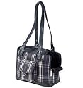 Preppy in Plaid Pet Carrier : Color NAVY BLUE : Size SMALL