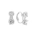 Sterling Silver Graduated Round Clear CZ Clip On Drop Earrings
