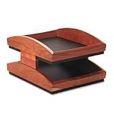 Rolodex 19261 Executive Woodline II Front Loading Double Desk Tray, Cherry Finish, Letter