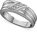 1/10 ctw. Men's White Gold Diamond Trio Band