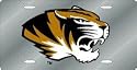 Missouri Tigers Silver Laser Cut License Plate