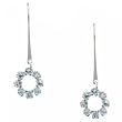 New Blue Round Shape Aquamarine White Gold 10K Dangle Earrings