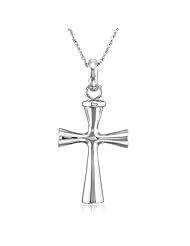 Polished Cross Ash Holder Necklace in Sterling Silver