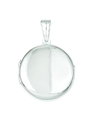 Sterling Silver Round Locket Pendant Jewelry 39mm