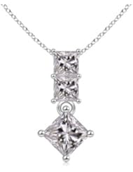 0.95 ct Princess Diamond Dangling Pendant