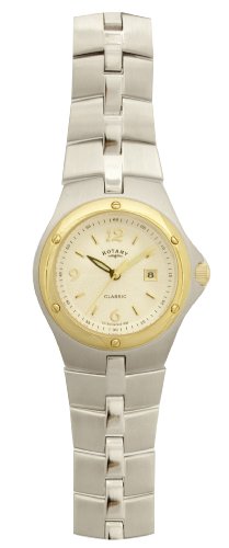 Rotary Ladies Two-Tone, Steel Quartz Waterproof Bracelet Watch