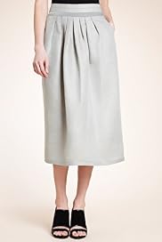 Autograph Linen Blend Satin Trim Midi Skirt