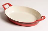 Staub Ceramics Large Oval Au Gratin, Cherry