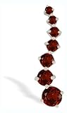 14K White Gold Genuine Round Garnet Journey Pendant