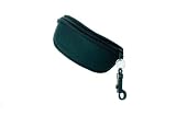 EYEGLASS CASE BLACK NEOPRENE WITH LENS DIVIDER BELT LOOP AND HOOK ATTACHMENT