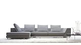 Contemporary Grey Twill Fabric Sectional Sofa with Pillows By Wholesale Interiors