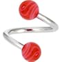 Spiral Twister - Red Marble Belly Button Ring