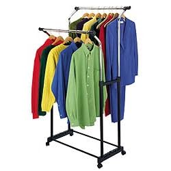 <b>Double Flared Garment Rack - (Black and Steel)</b>