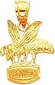 14K Gold Flying Bee & Honey Pot Charm