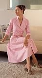 3/4-SLEEVE COTTON POPLIN DRESS