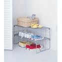 Metal Closet Shoe Rack (Silver) (6.6"H x 22"W x 12"D)