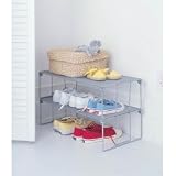 Metal Closet Shoe Rack (Silver) (6.6"H x 22"W x 12"D)