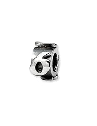Number 6, Message Charm in Sterling Silver For 3mm Charm Bracelets