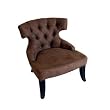 Tufted Back Microfiber Dark Brown Club Accent Chair By Wholesale Interiors