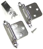 Semi-concealed Cabinet Hinge, Flush, Polished Chrome, self-closing.