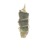 Jade Pendant 09 Cage Genuine Green Nephrite Slab Stone Gold Spiral Crystal Healing 2