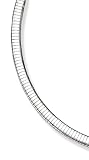 6MM 18 Shiny omega Solid Sterling Silver Necklace