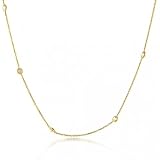 Bling Jewelry 14K Yellow Gold Classic CZ by the Inch Necklace 20