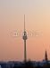 Wallmonkeys Peel and Stick Wall Decals - Fernsehturm über Häusermeer Am Abend - Removable Graphic