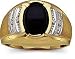 Men's Oval-Cut Onyx & Diamond Ring