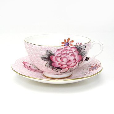 WEDGWOOD (ウェッジウッド) ハーレクイーン コレクション カッコー ティーカップ&ソーサー ピンク 【並行輸入品】