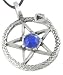 Blue Crystal Snake Pentagram Pewter Pendant Necklace