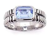 .925 Sterling Silver & Blue Topaz Ring- Sizes 6-8.