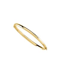 Hinged Polished Bangle Bracelet - 4.75mm 14K Yellow Gold